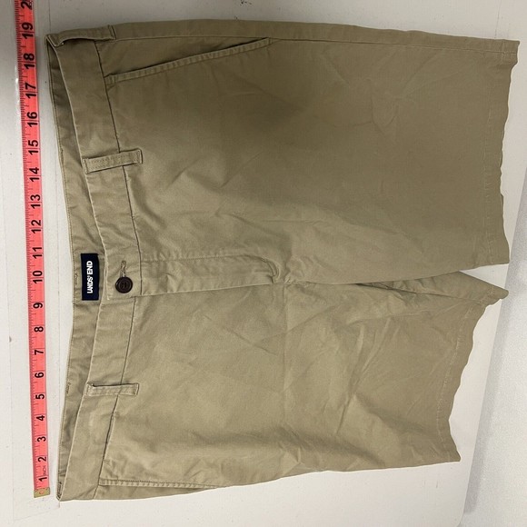 Lands End Mens Chino Shorts Size 38 Khaki Beige Summer Golf Preppy Bermuda - Picture 5 of 7